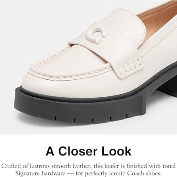 NWB Cream Coach - Leah notched sole loafers sz 9 - Picture 12 of 12